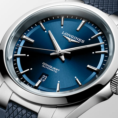 Conquest Auto Blue 41 mm Rubber Strap