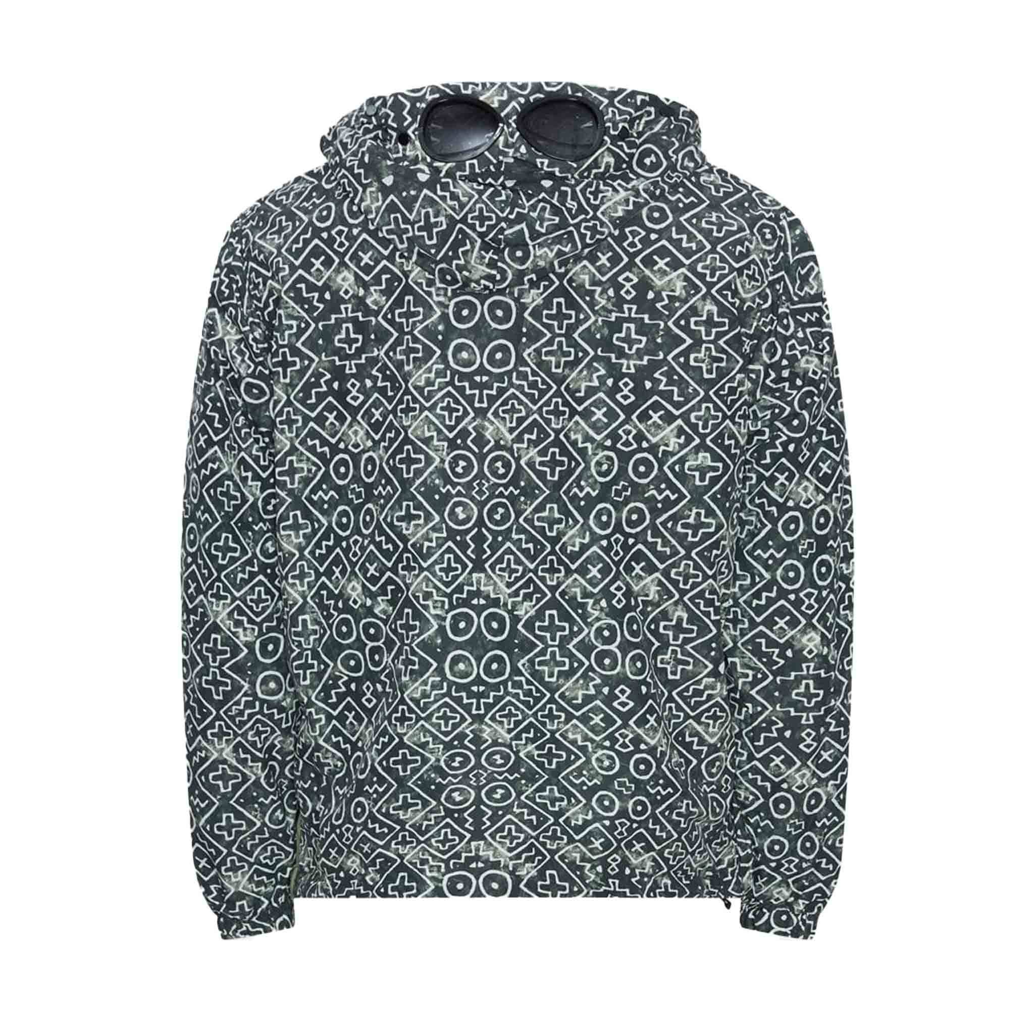 [C.P. Company] Inca Print Short Goggle Jacket in Agave Green