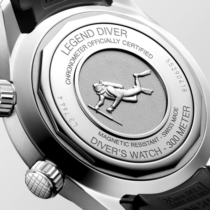 LEGEND DIVER 39 mm Black on Rubber Strap