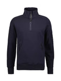 Cp Company Quarter Zip Collar Sweatshirt In Navy