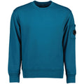 Cp Company Loose Fit Lens Diagonal Fleece Resist Dyed Sweatshirt In Ink Blue