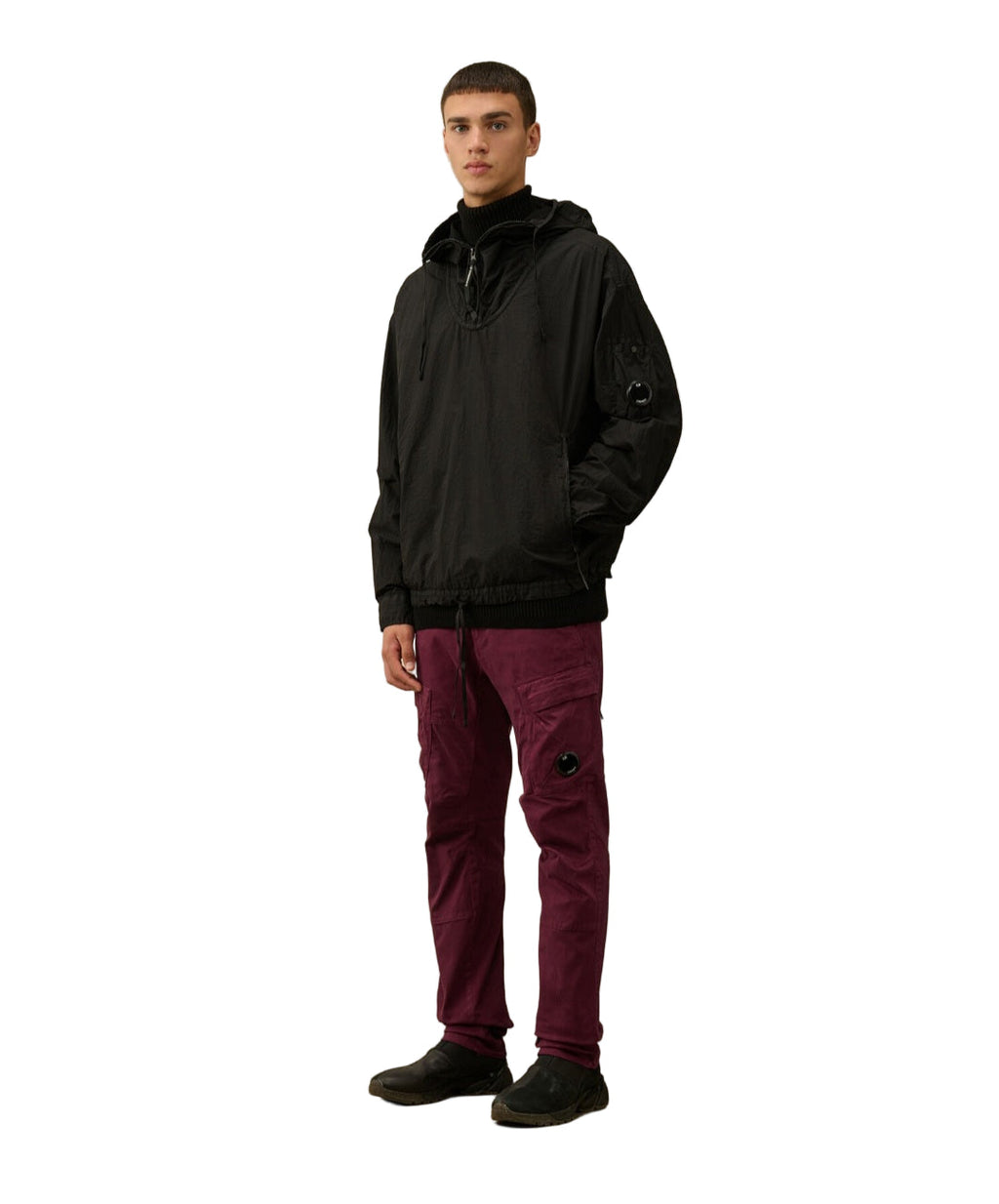 Cp Company Loose Fit Taylon L Hooded Smock In Black