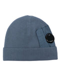 Cp Company Extrafine Merino Wool Mixed Lens Beanie In Flint Stone