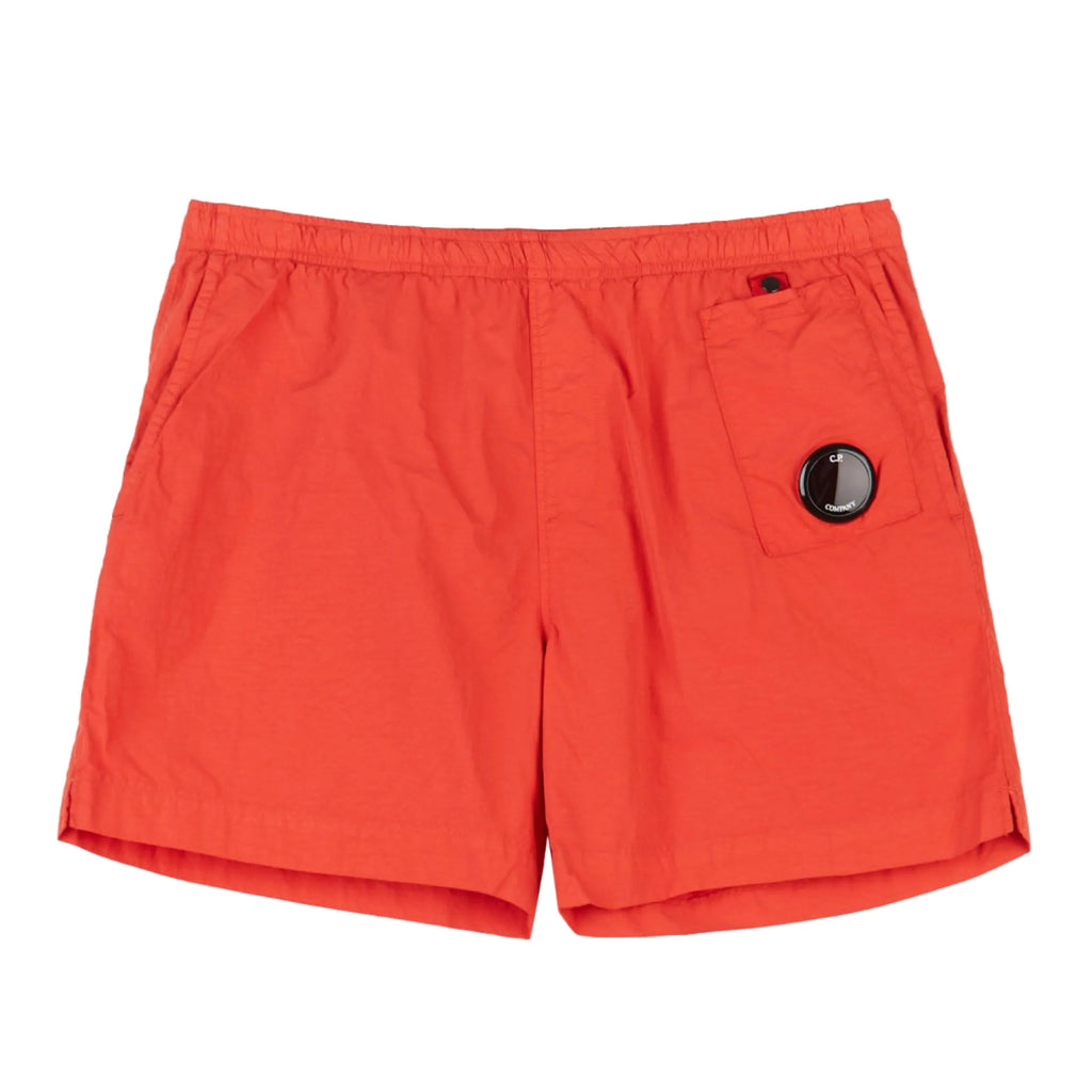 Cp Company Flatt Nylon Lens Swim Shorts In Red