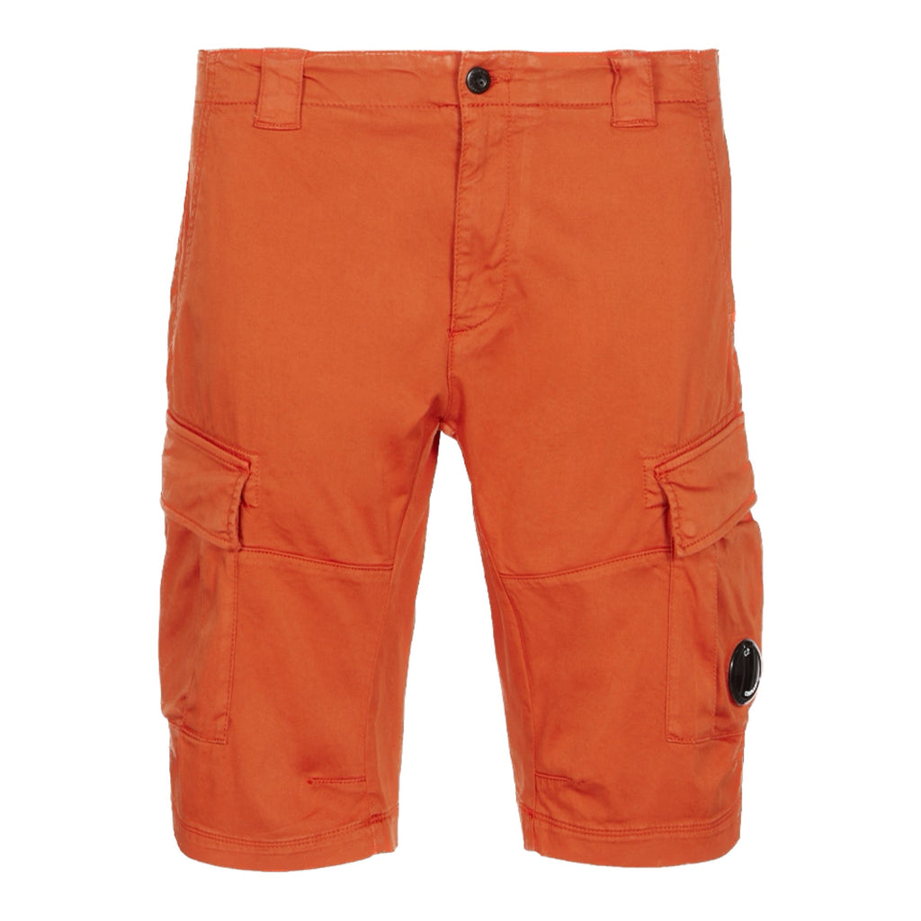 Cp Company 116A Satin Stretch Lens Cargo Shorts Harvest Pumpkin