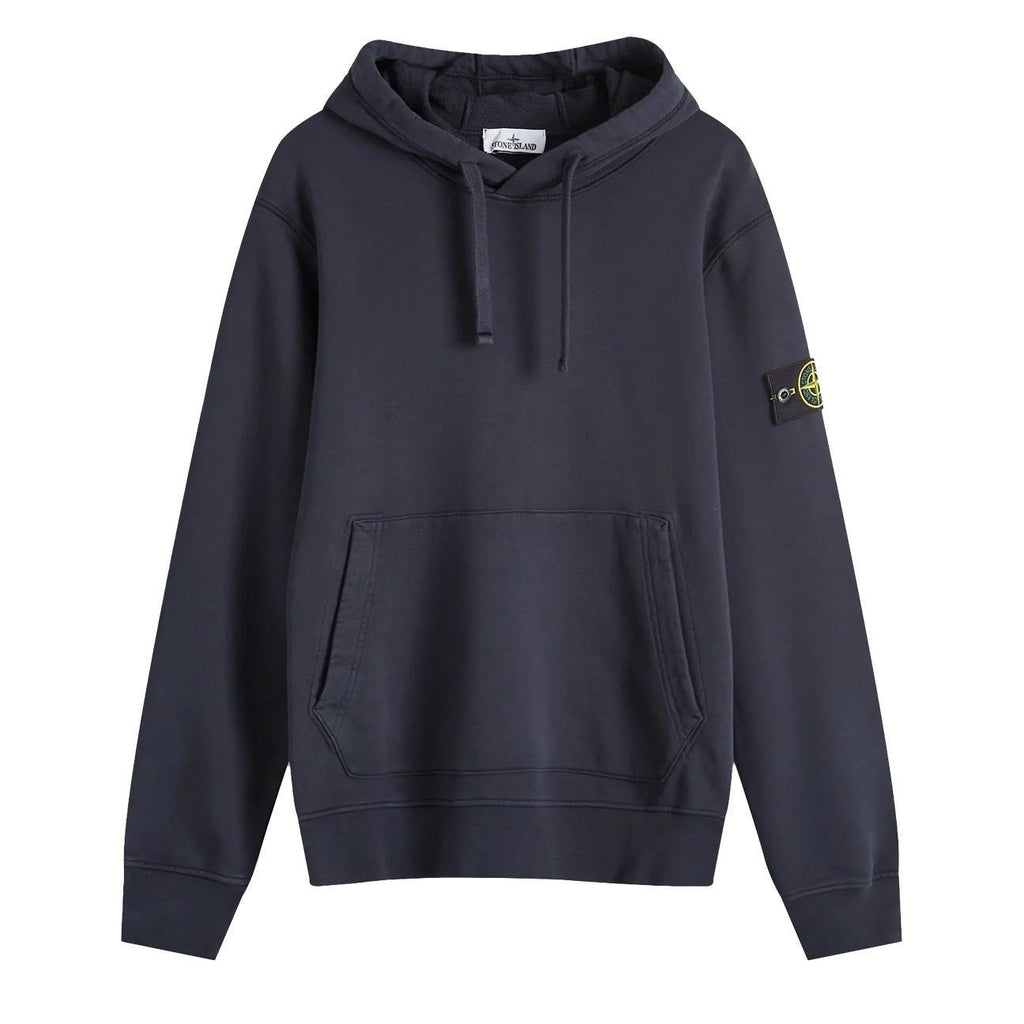 [Stone Island]Cotton Fleece Hooded Sweatshirt in Ink