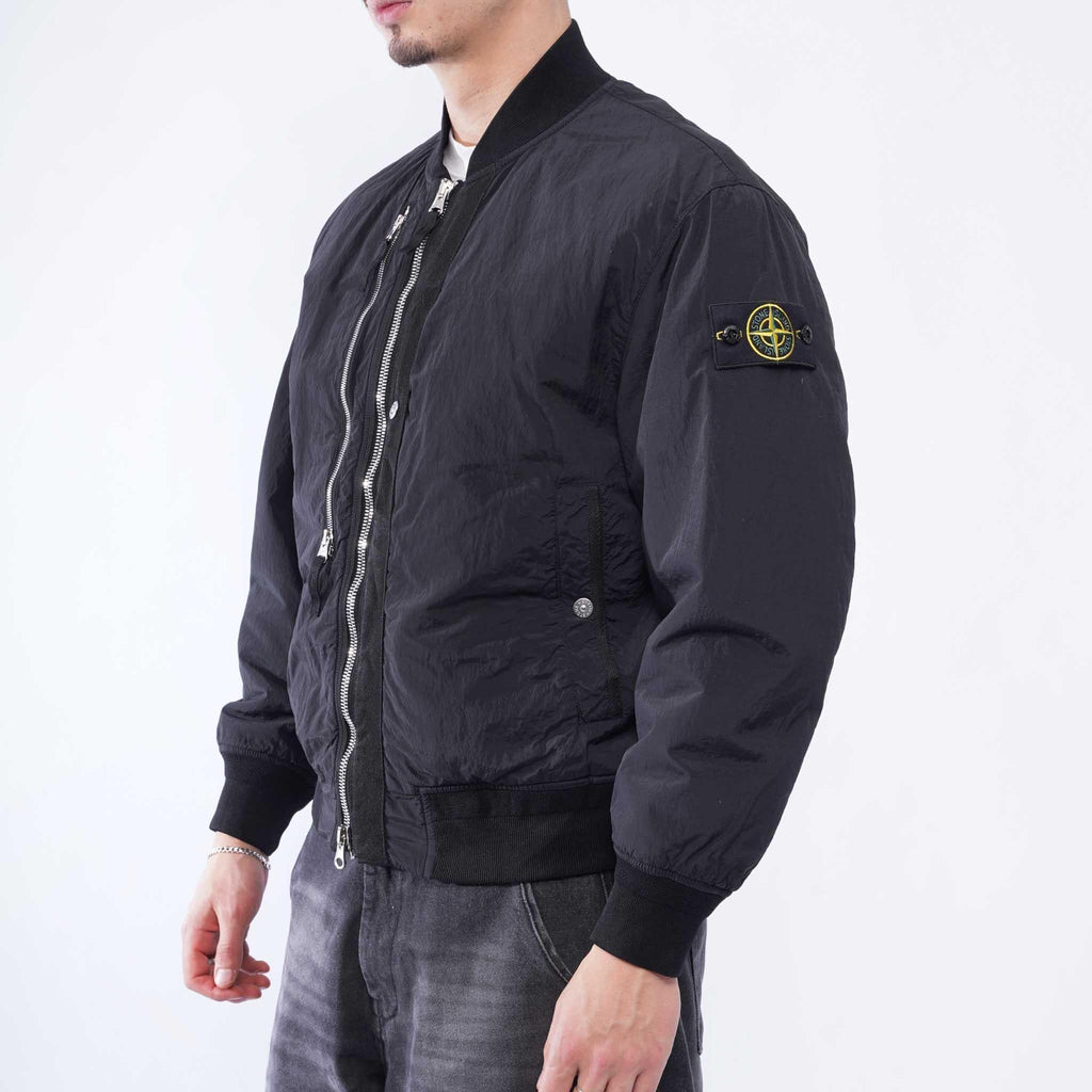 [Stone Island] Nylon Metal Bomber Jacket in Black