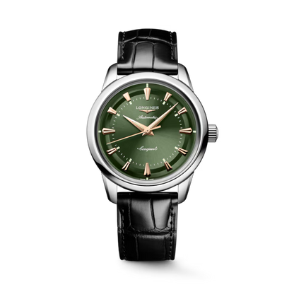 CONQUEST HERITAGE 38 mm-Green on Black Strap