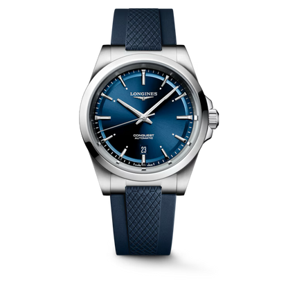 Conquest Auto Blue 41 mm Rubber Strap